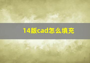 14版cad怎么填充