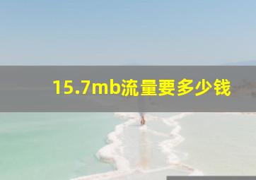 15.7mb流量要多少钱