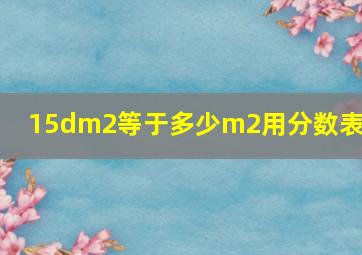 15dm2等于多少m2用分数表示