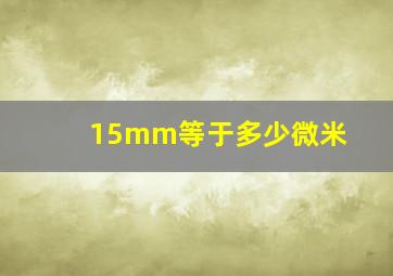 15mm等于多少微米