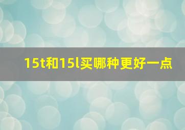 15t和15l买哪种更好一点