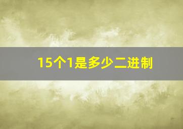 15个1是多少二进制