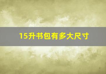 15升书包有多大尺寸