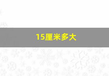 15厘米多大