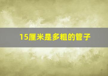 15厘米是多粗的管子