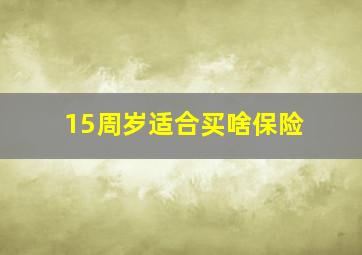 15周岁适合买啥保险