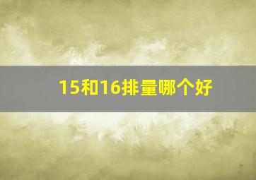 15和16排量哪个好