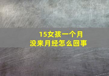 15女孩一个月没来月经怎么回事