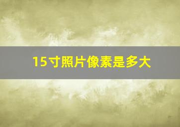 15寸照片像素是多大