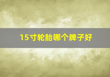 15寸轮胎哪个牌子好