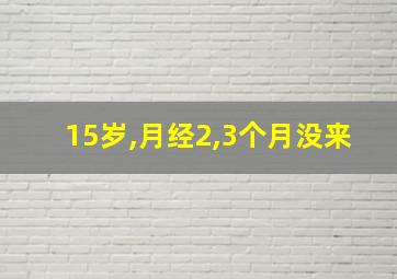 15岁,月经2,3个月没来