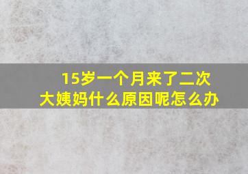 15岁一个月来了二次大姨妈什么原因呢怎么办