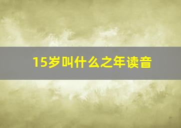 15岁叫什么之年读音