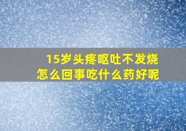 15岁头疼呕吐不发烧怎么回事吃什么药好呢