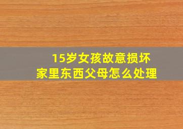 15岁女孩故意损坏家里东西父母怎么处理