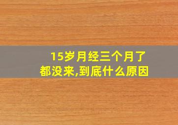 15岁月经三个月了都没来,到底什么原因