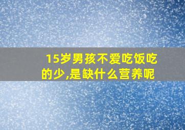 15岁男孩不爱吃饭吃的少,是缺什么营养呢