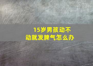 15岁男孩动不动就发脾气怎么办