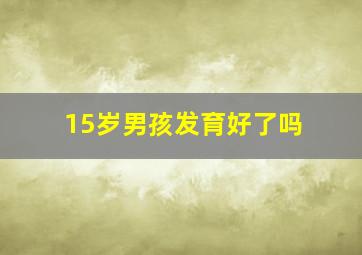 15岁男孩发育好了吗