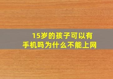 15岁的孩子可以有手机吗为什么不能上网