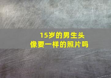 15岁的男生头像要一样的照片吗