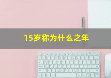 15岁称为什么之年