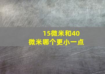 15微米和40微米哪个更小一点