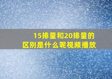 15排量和20排量的区别是什么呢视频播放