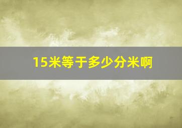 15米等于多少分米啊