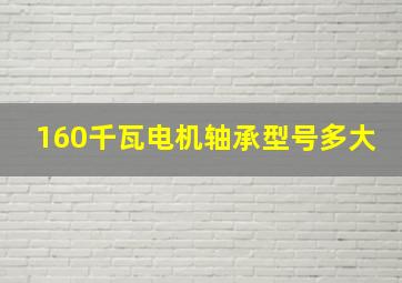 160千瓦电机轴承型号多大