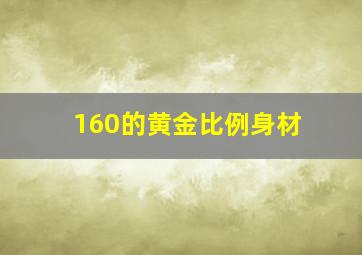 160的黄金比例身材