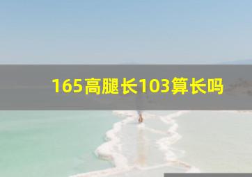 165高腿长103算长吗