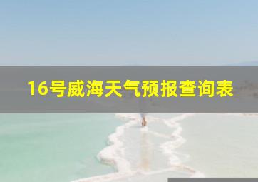 16号威海天气预报查询表