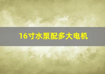 16寸水泵配多大电机