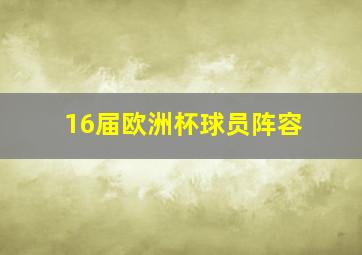 16届欧洲杯球员阵容