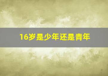 16岁是少年还是青年