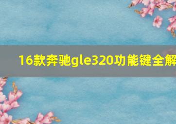 16款奔驰gle320功能键全解