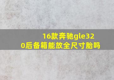 16款奔驰gle320后备箱能放全尺寸胎吗