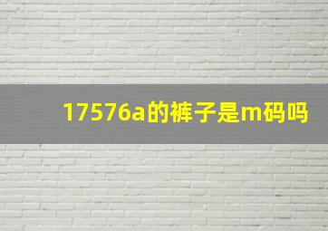 17576a的裤子是m码吗