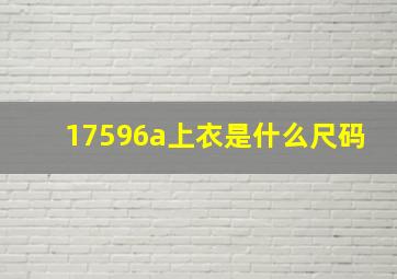 17596a上衣是什么尺码