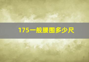 175一般腰围多少尺