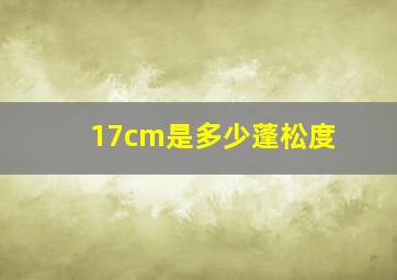 17cm是多少蓬松度