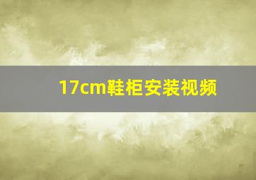 17cm鞋柜安装视频