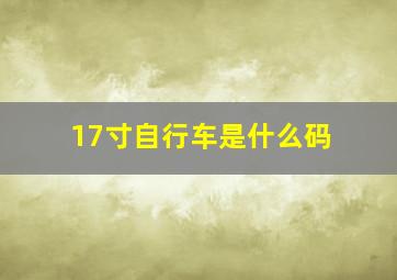 17寸自行车是什么码