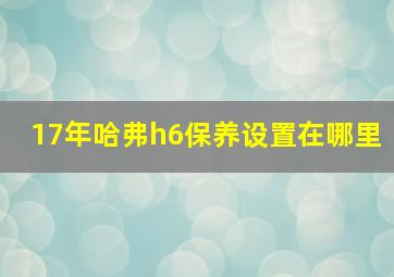 17年哈弗h6保养设置在哪里