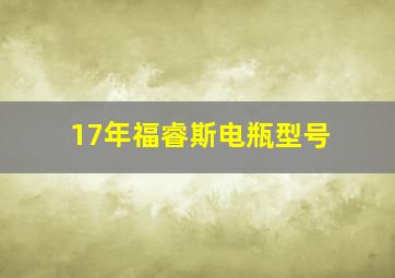 17年福睿斯电瓶型号