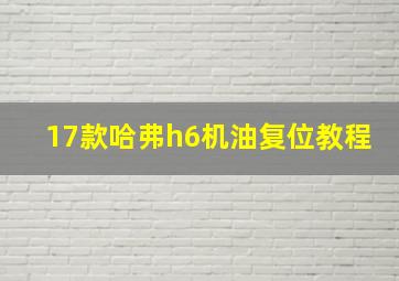 17款哈弗h6机油复位教程