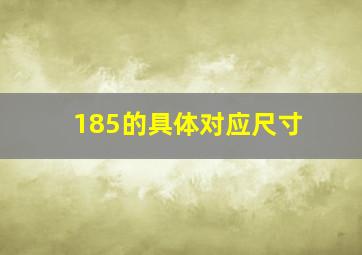 185的具体对应尺寸