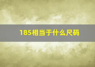 185相当于什么尺码