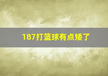 187打篮球有点矮了